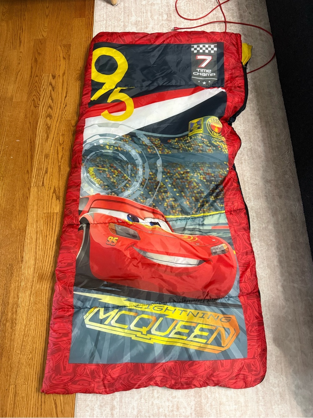 Cars Lightning McQueen Red Kids Sleeping Bag